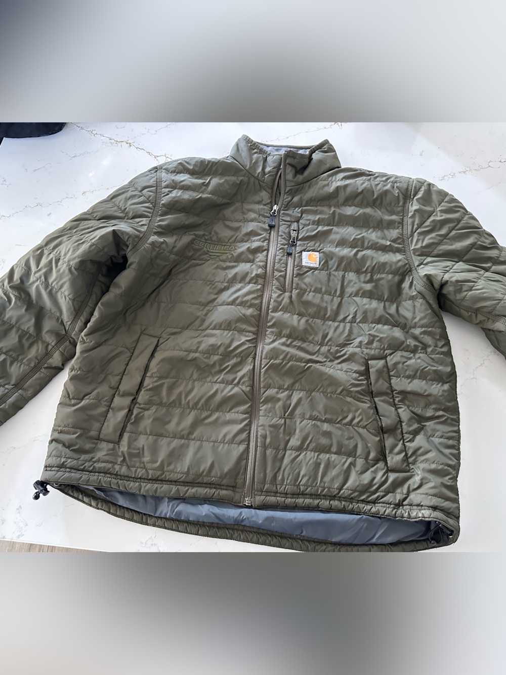Carhartt Mens Olive Quilted Insulated Jacket size xl